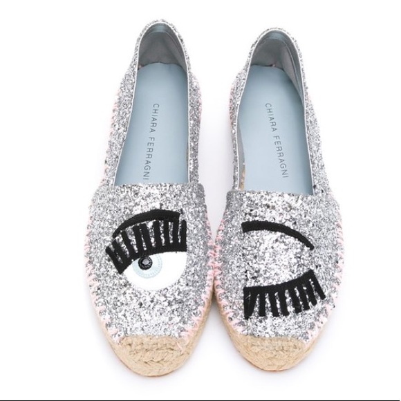 Chiara Ferragni Shoes - NEW chiara ferragni glitter winking espadrilles 6